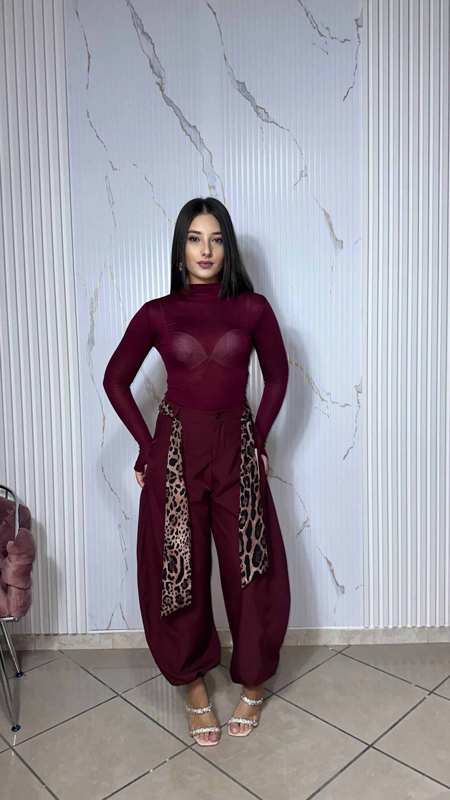 Pantalone Balloon Bordeaux