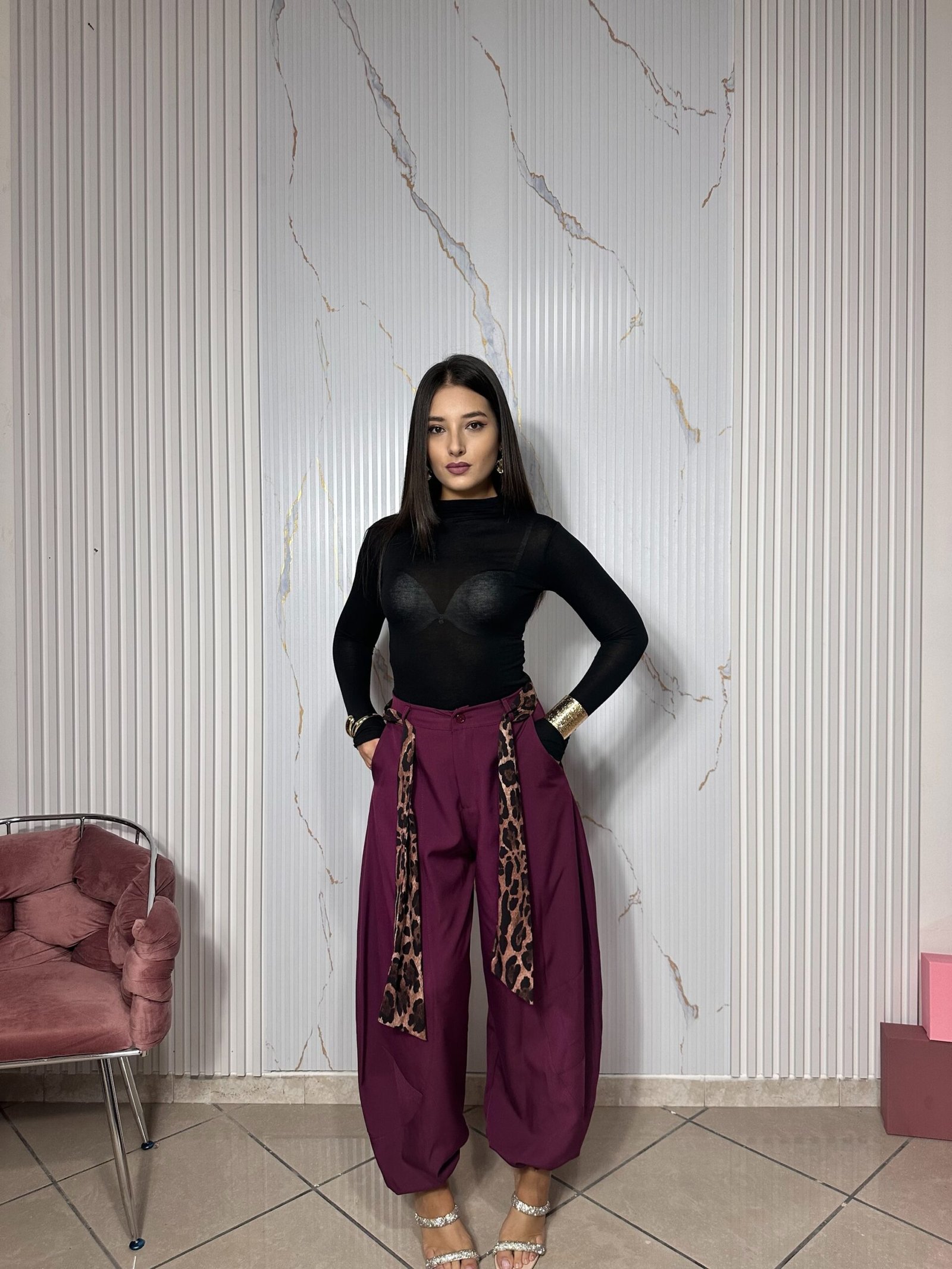 Pantalone balloon prugna