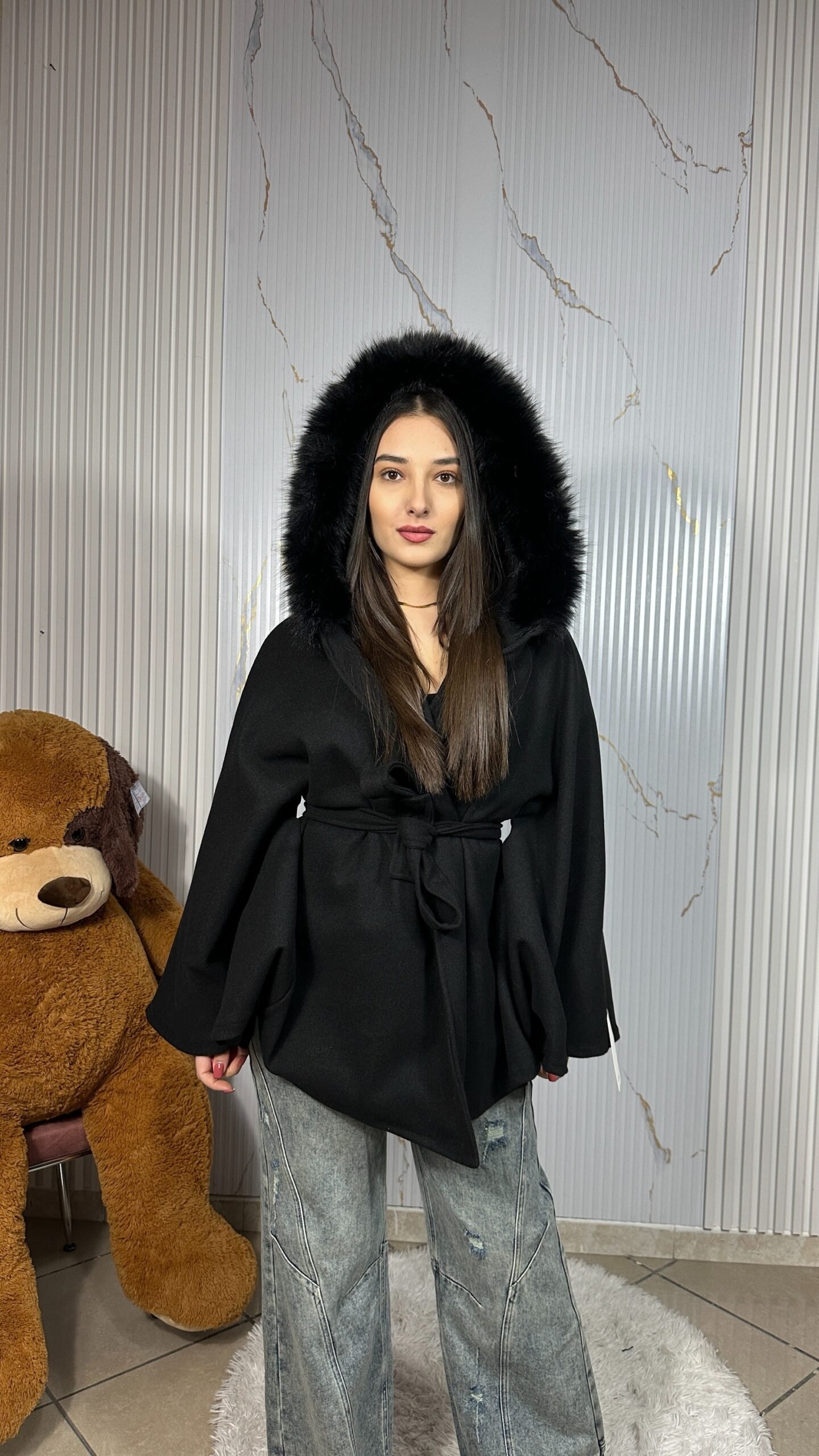 Mantella con cappuccio